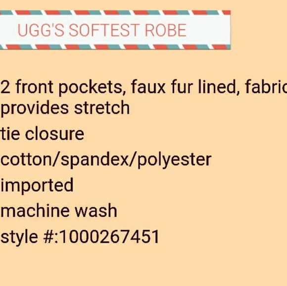 NWT RED UGG ROBE XL or 0X - Picture 6 of 6